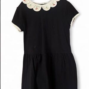 bella bliss Black Dress with Embroidered Collar